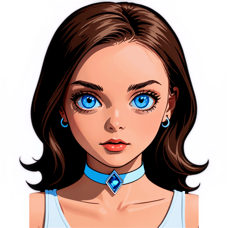 blue eyed girl with choker emoji