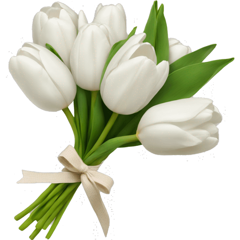 White tulip bouquet emoji