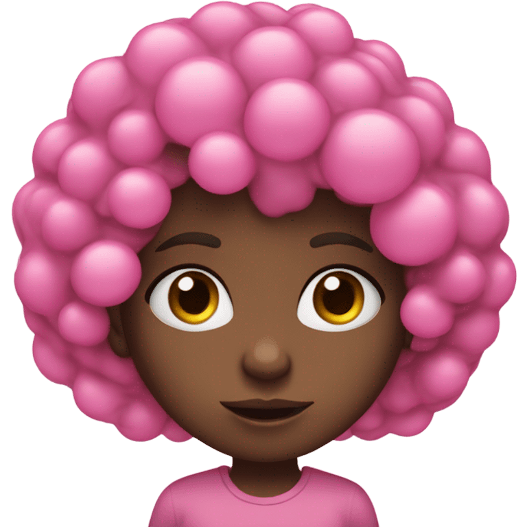 Black girl with curly hair Blowing a gum bubble with eyes crossed emoji