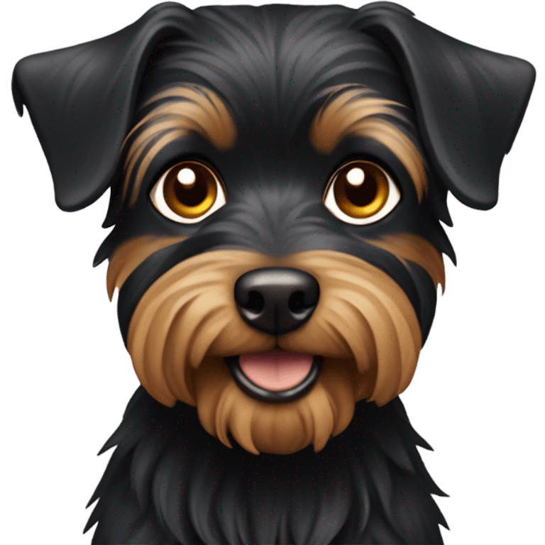 A mainly black dog Yorkshire-terrier/yorky mix emoji