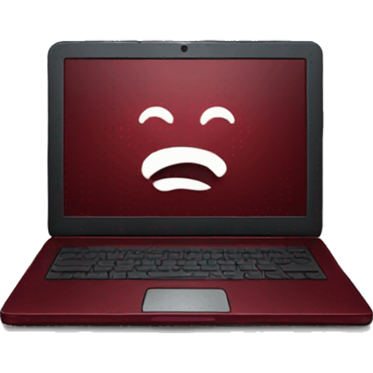 Dark red laptop emoji