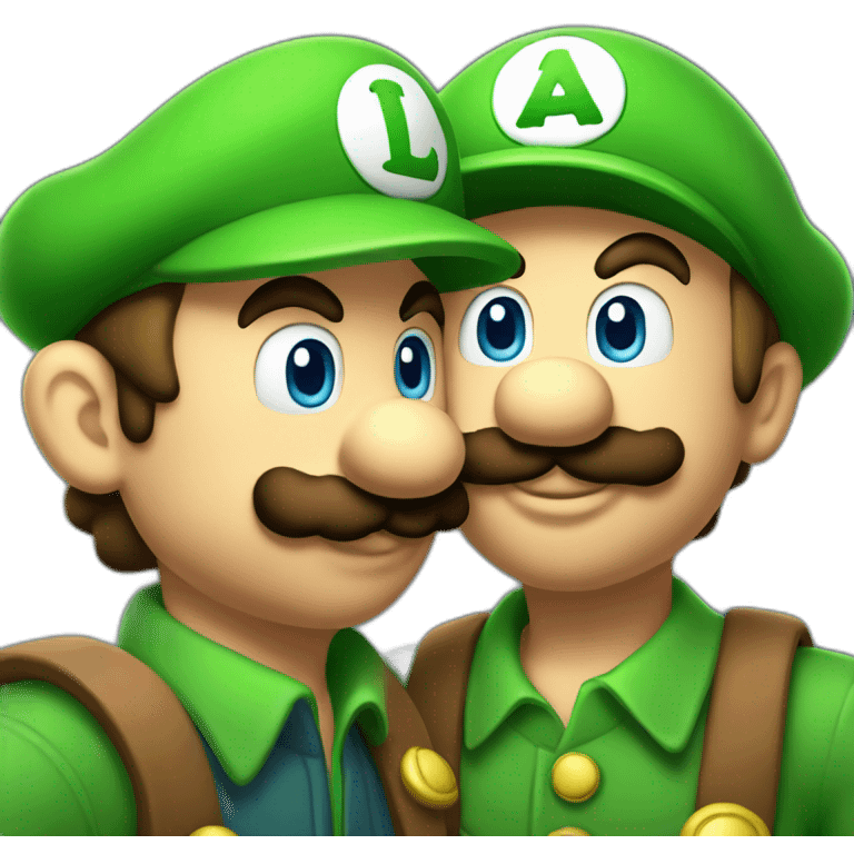 Luigi-and-mario-kissing emoji