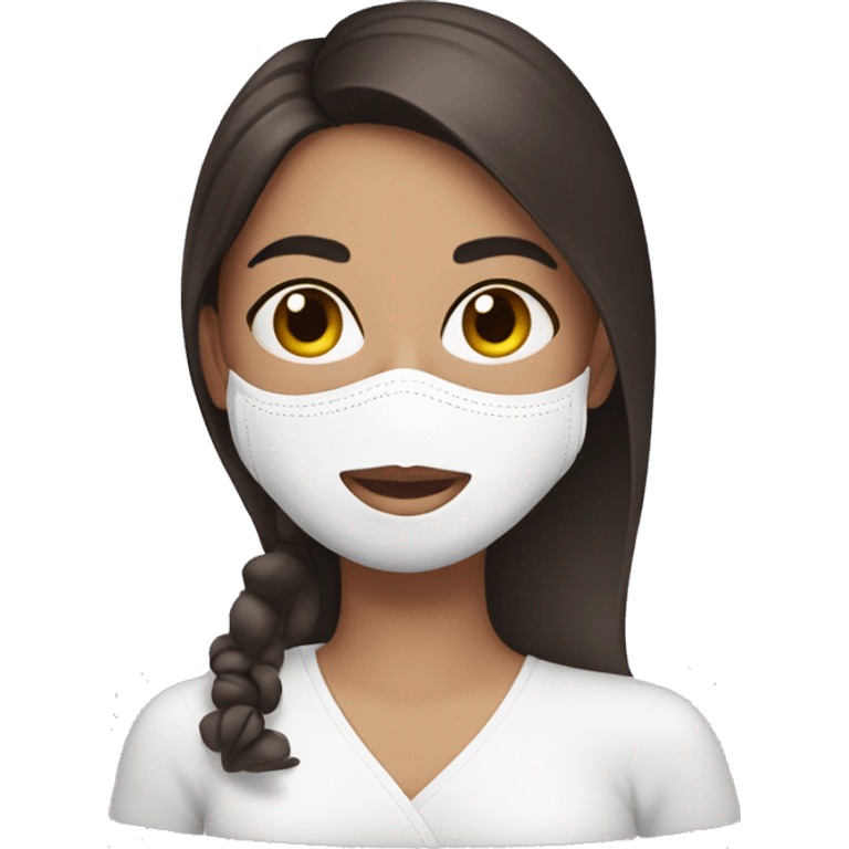 brunette girl with spa mask emoji