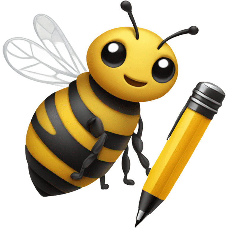 busy bee with pen emoji