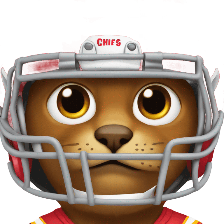 Cat wearing chiefs helmet emoji