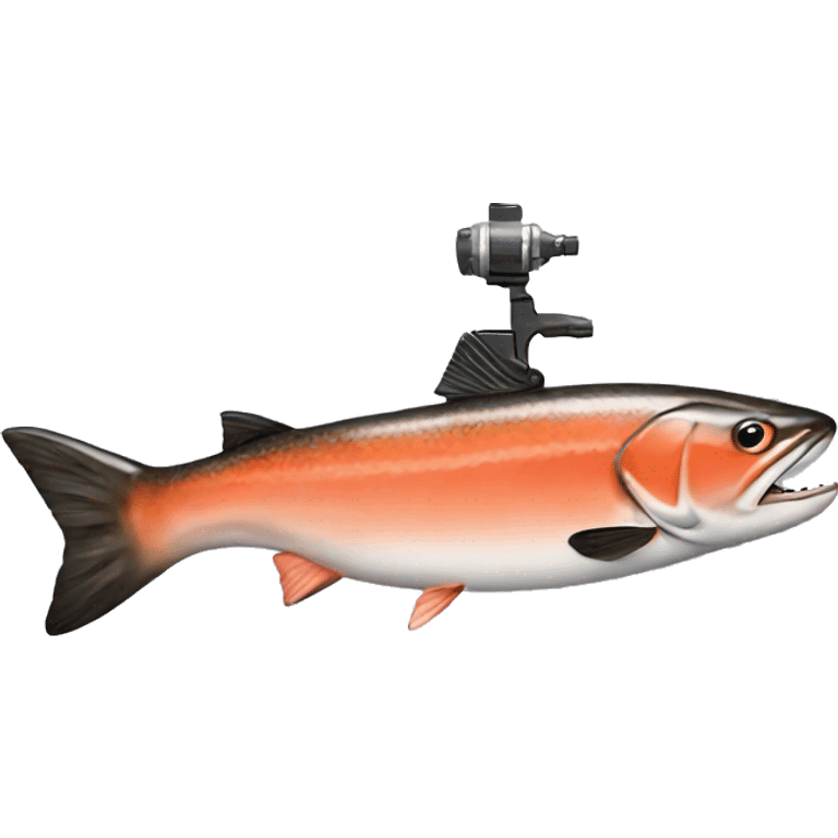 Salmon with a gun emoji