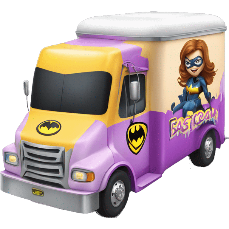 Batgirl’s fastest hot rod tri-axle oversized ice cream truck  emoji