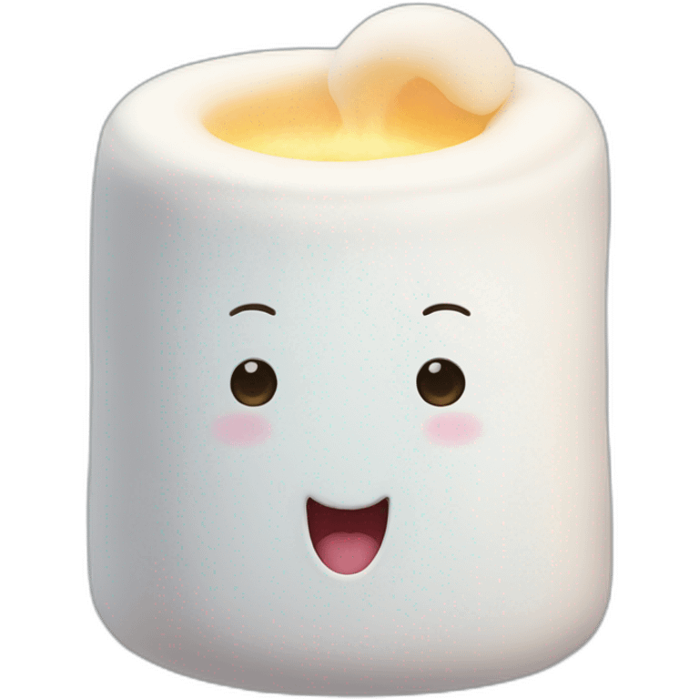 Marshmallow giving a Salut emoji