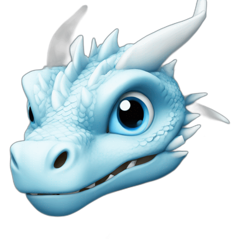 Dragon Blanc au Yeux Bleu emoji