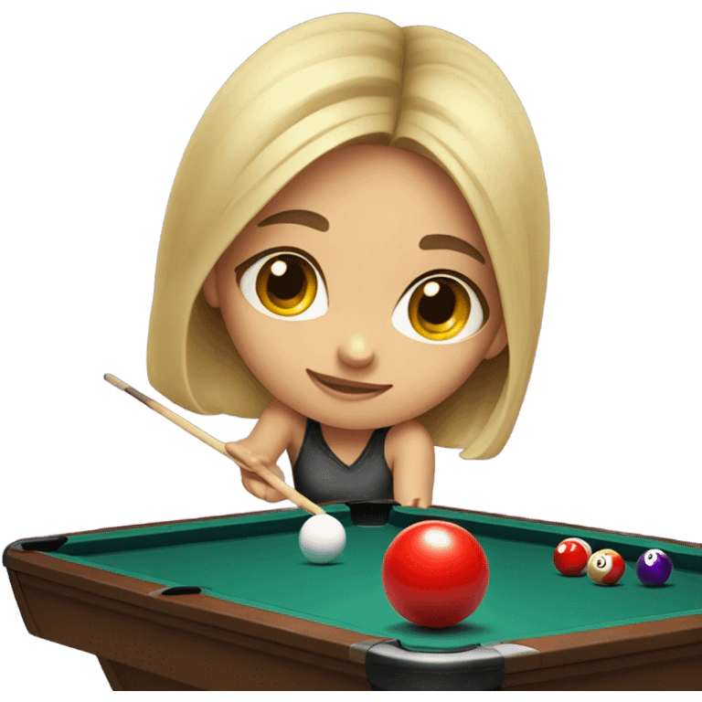 Extremely cute girl playing pool emoji