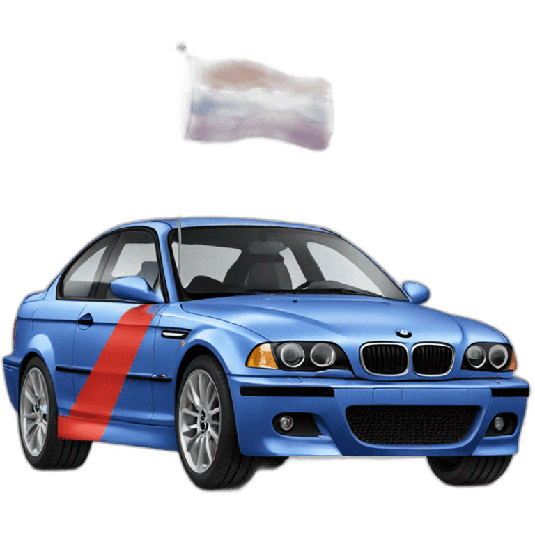 BMW e46 Car holding Armenian flag emoji