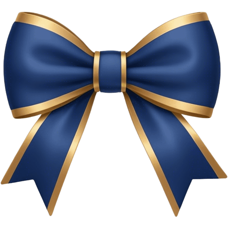 Navy blue and dark gold bow emoji