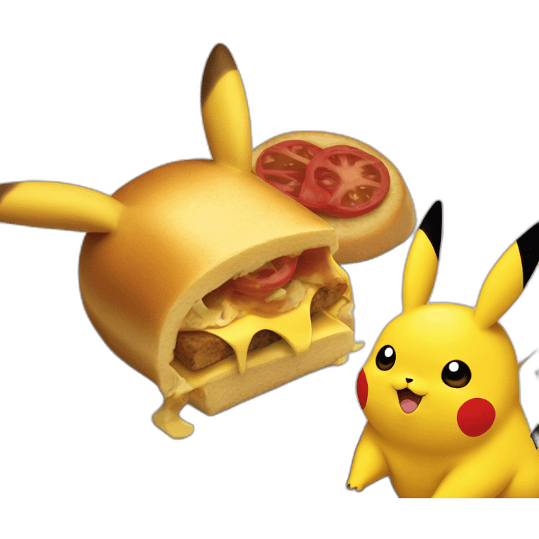 Pikachu qui mange a Macdonald  emoji