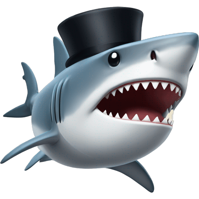 Shark with top hat  emoji