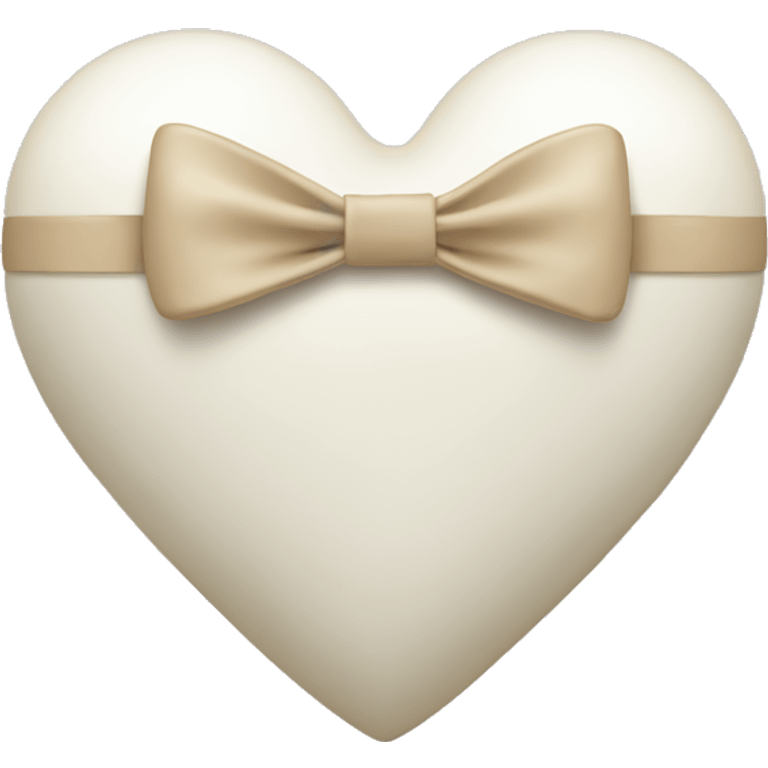 white heart with beige bow emoji