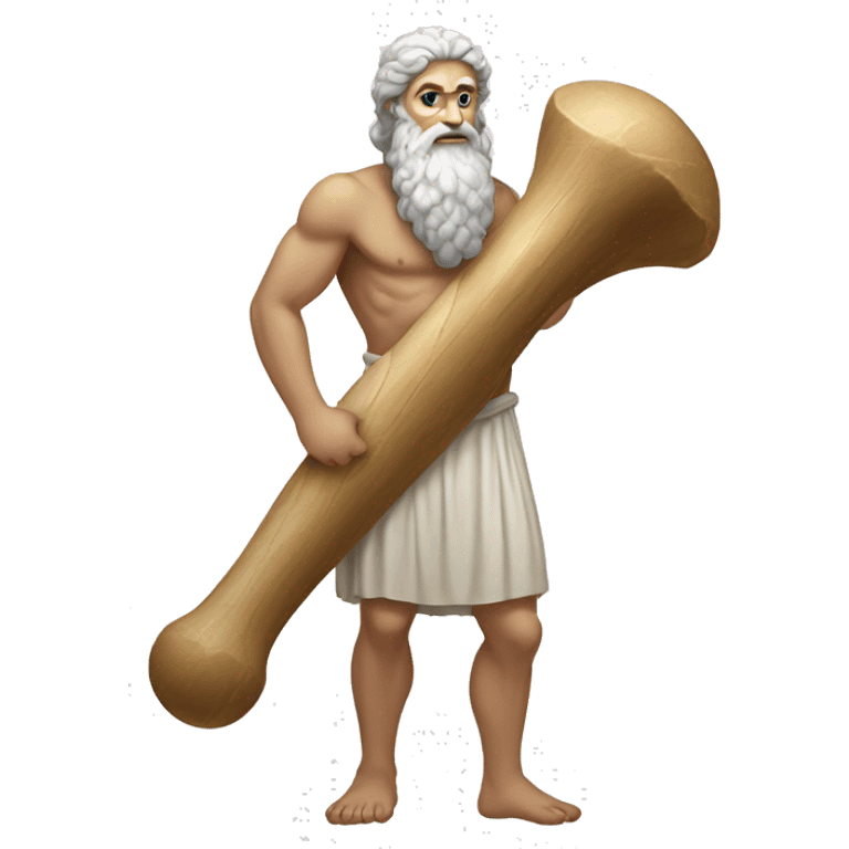 Zeus holding a big femur bone emoji