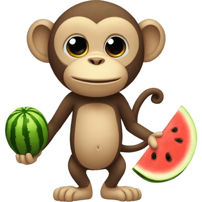 monkey holding watermelon emoji