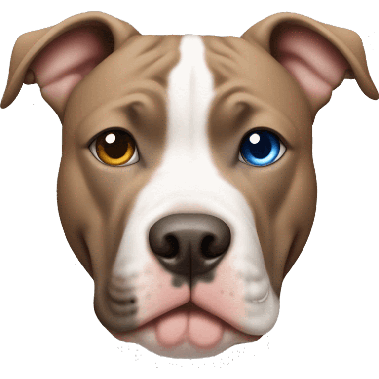 Pitbull with blue eyes and light brown/gray spot by ear emoji