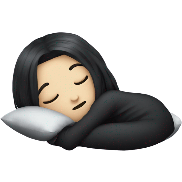 Goth girl sleeping in pillow emoji