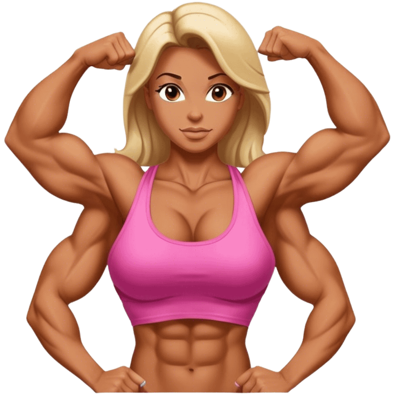 Female Bodybuilder showing biceps emoji