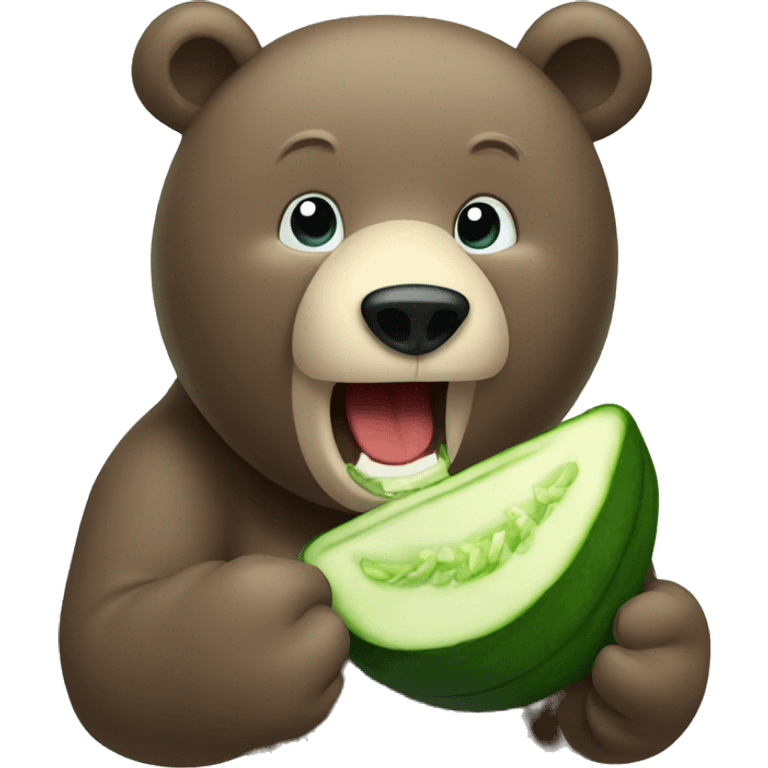 A bear eating cucumber emoji