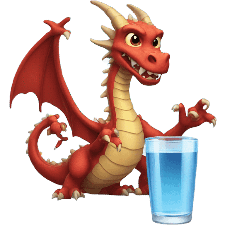 dragon with glass of water emoji