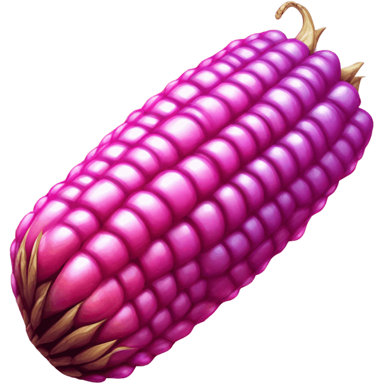 Long hot pink corn of the cob with glitter  emoji