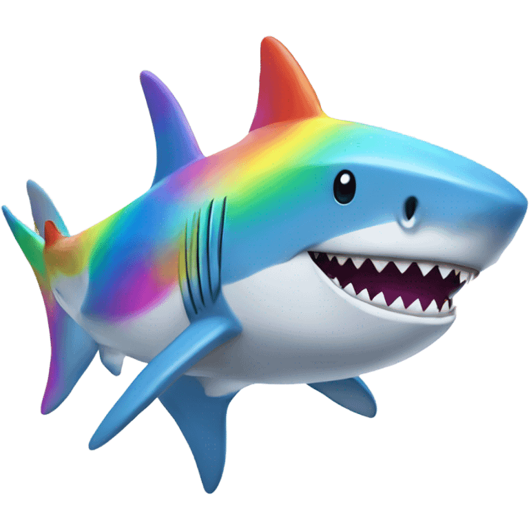 Shark in Rainbow outfit emoji