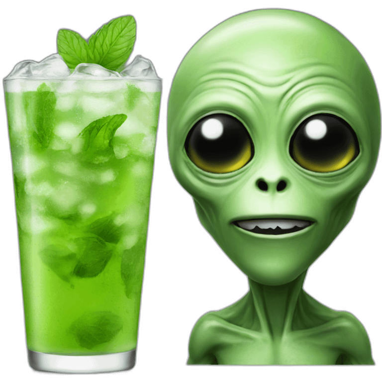 alien with mojito emoji