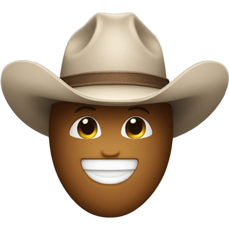 Cowboy hat kissing face emoji