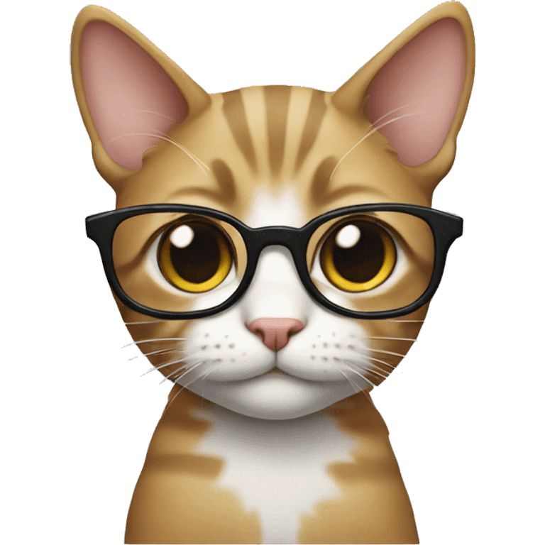 Cat with nerd glasses emoji