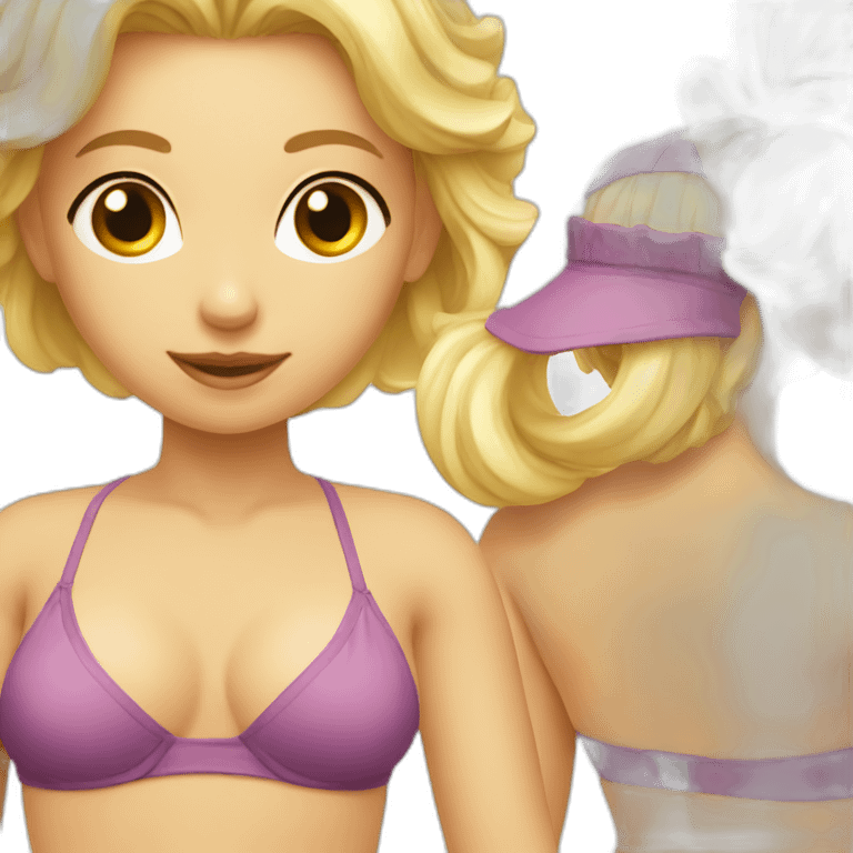 Blonde girl in bikini emoji