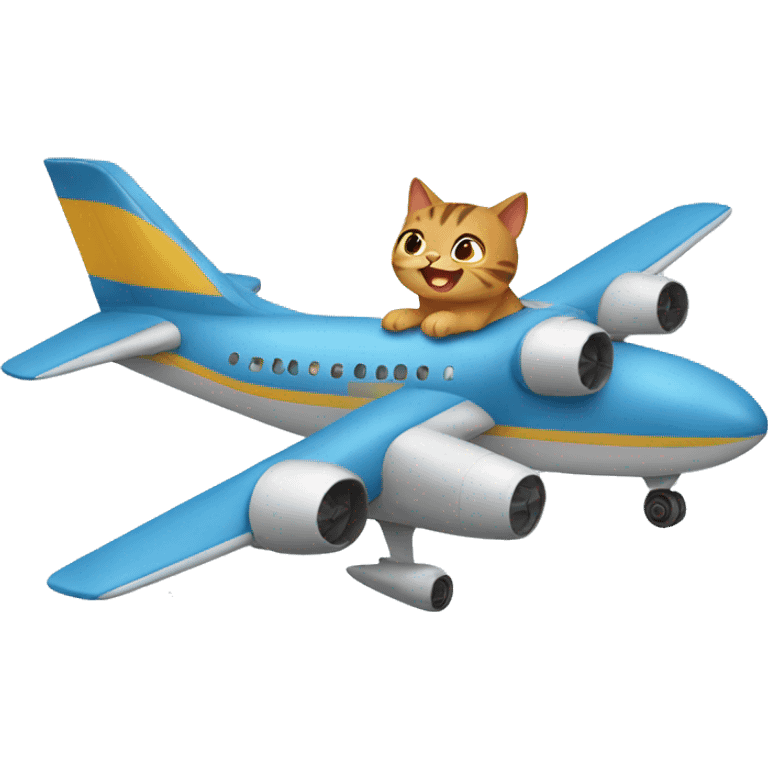 cat riding on an airplane emoji