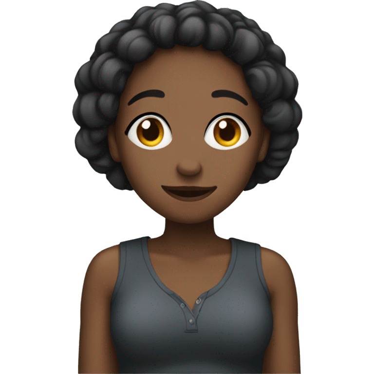 black girl listening to muic emoji