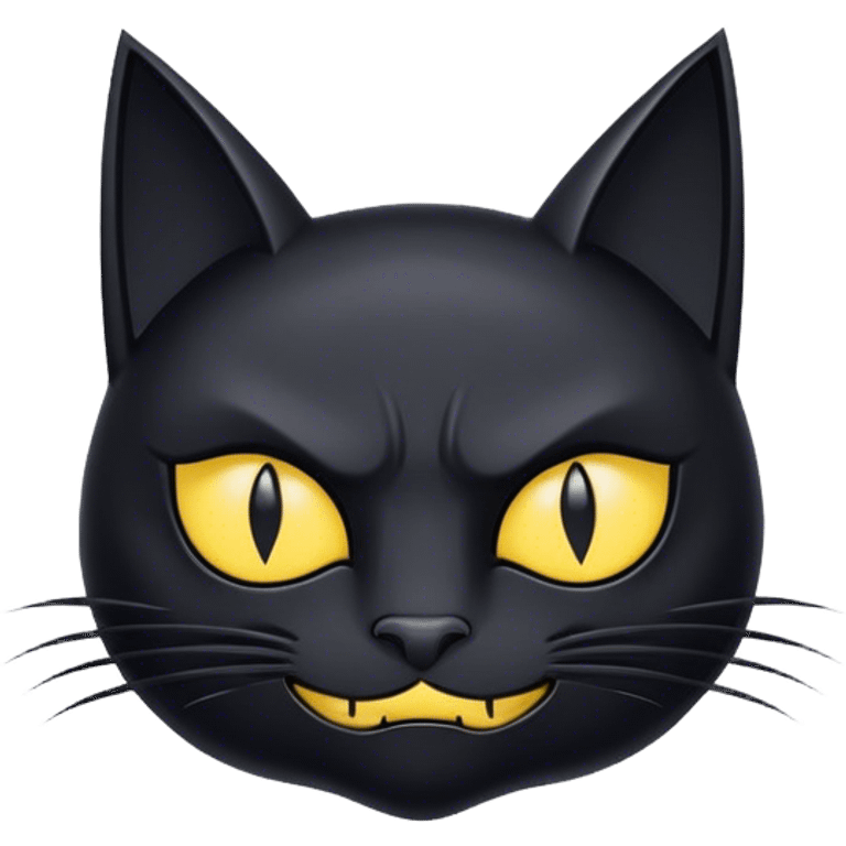 Black cat Batman face emoji