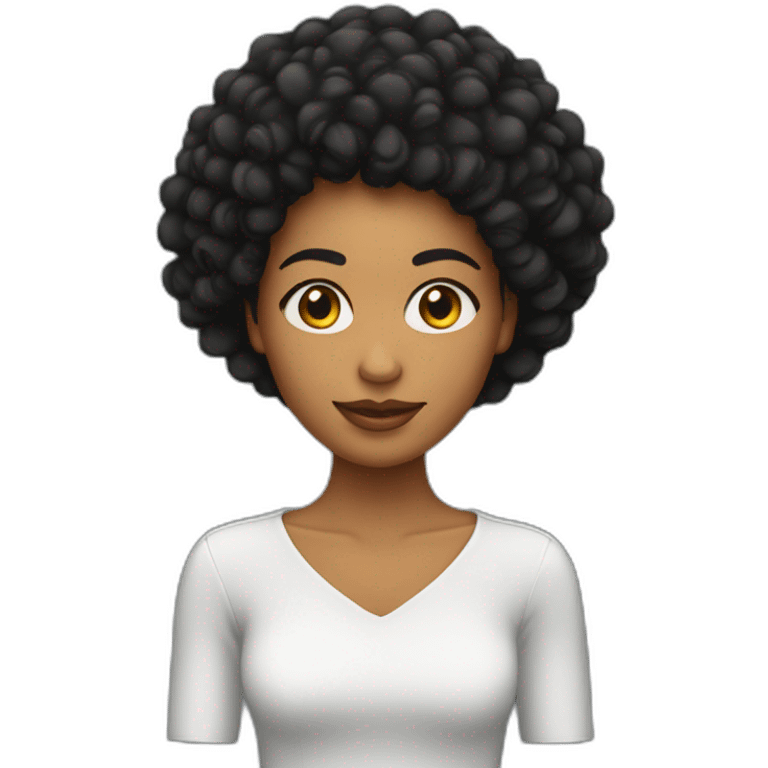 Chica con el pelo afro rizado negro  emoji