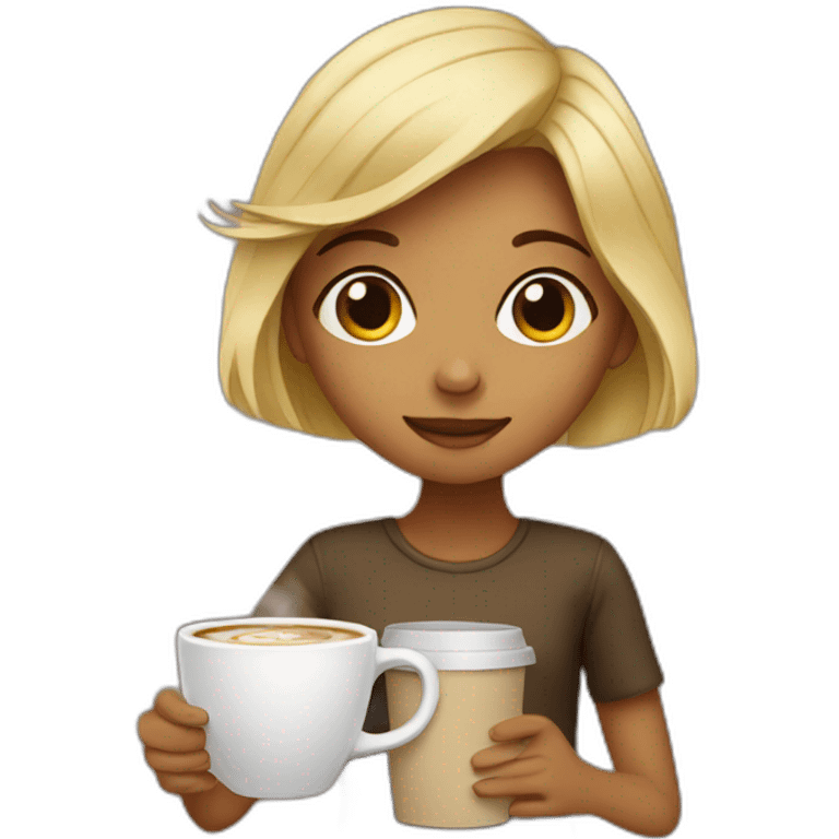 Girl with coffee emoji