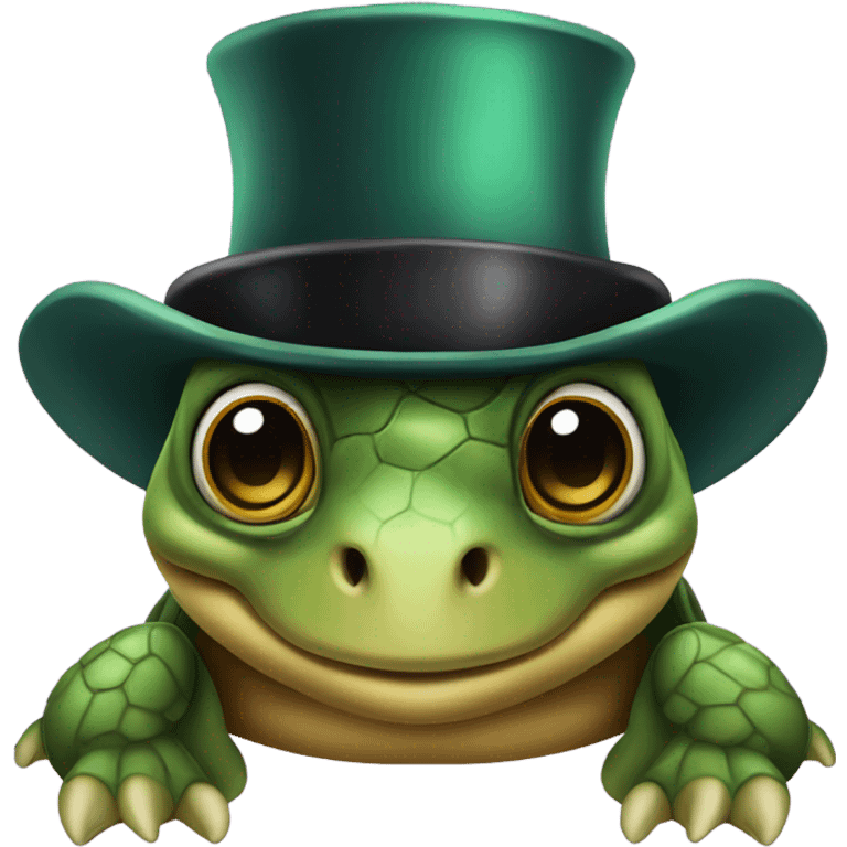 Turtle wearing a top hat and monocle emoji