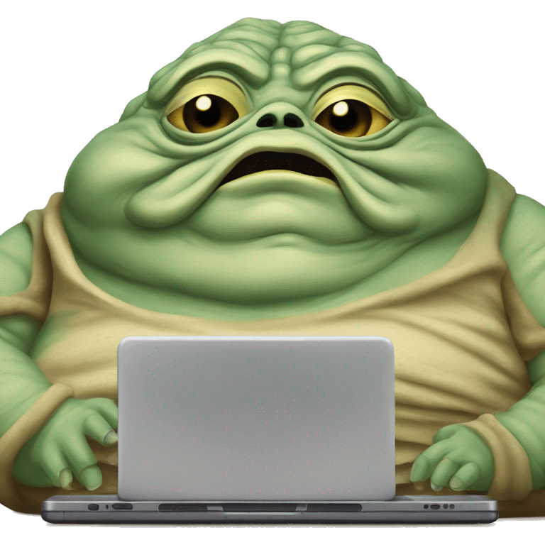 Jabba the Hutt from Star Wars with a laptop emoji