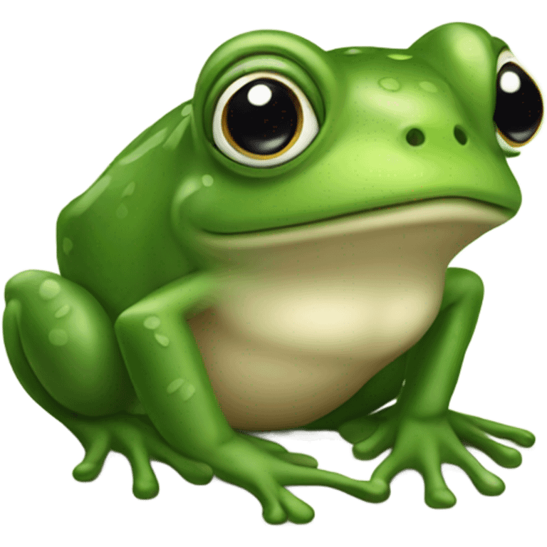 Cute wise frog emoji