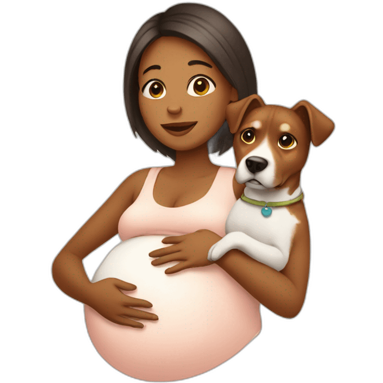 pregnant women with dog emoji