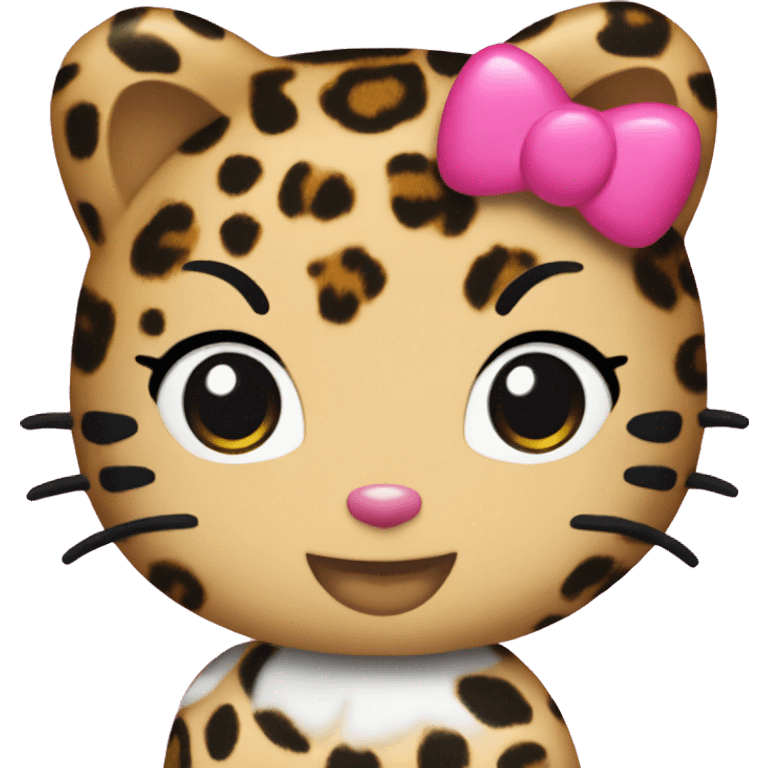 Hello kitty with leopard print emoji