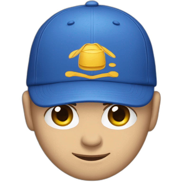 young white man with blue cap emoji