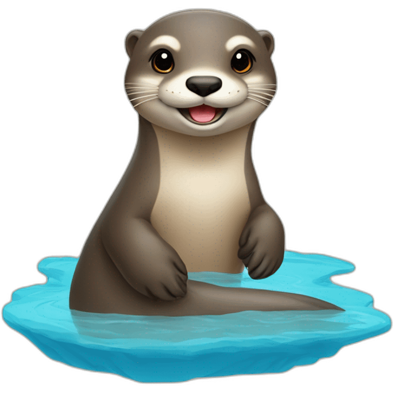 Loutre sur dauphin emoji