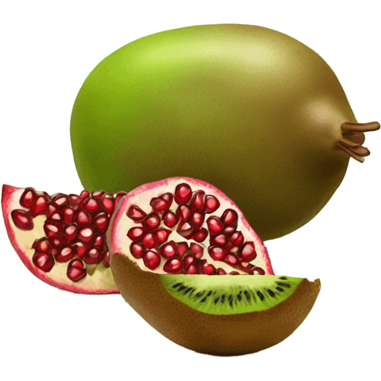 Kiwi and Pomegranate emoji