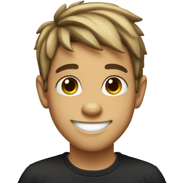 smiling boy donkey in black shirt emoji