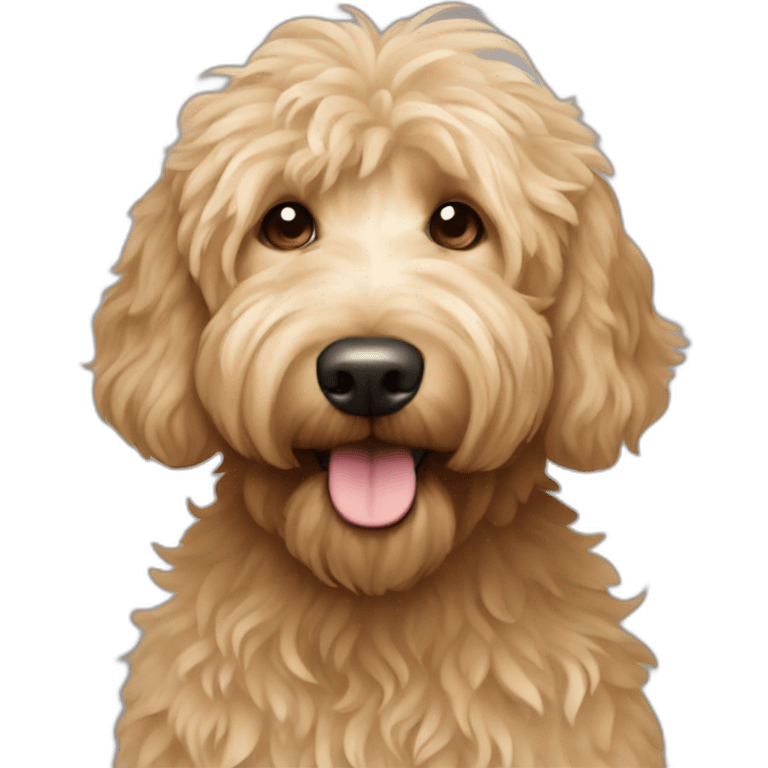 Beige goldendoodle with messy hair emoji