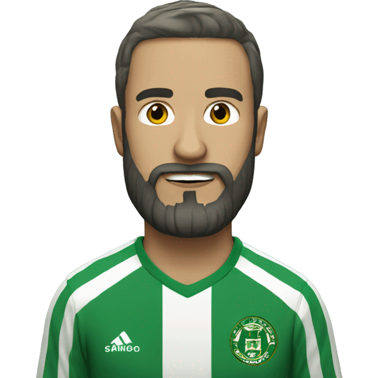 Man with beard wearing hammarby shirt emoji