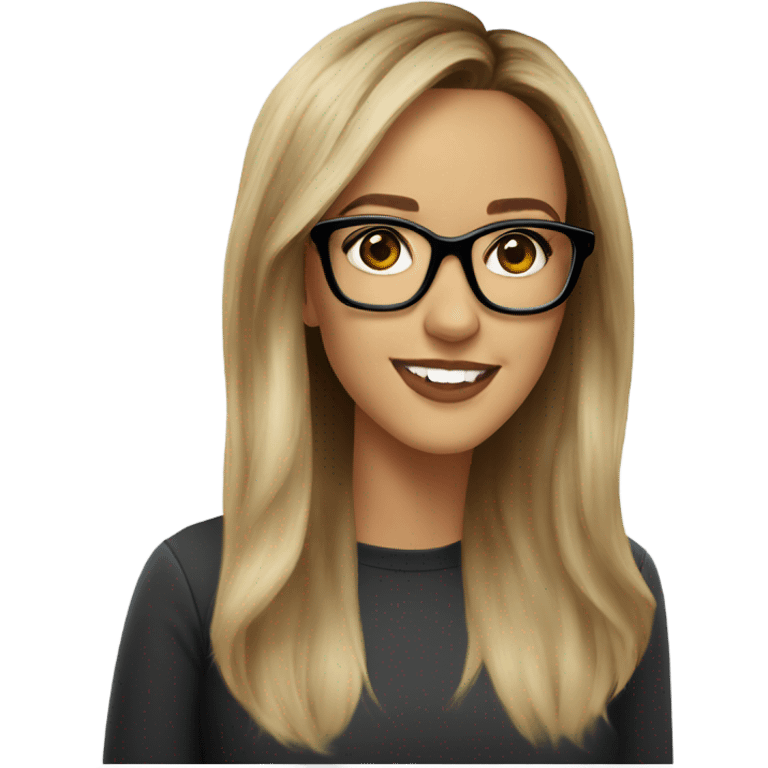 Caucasian Jessica alba with glasses  emoji