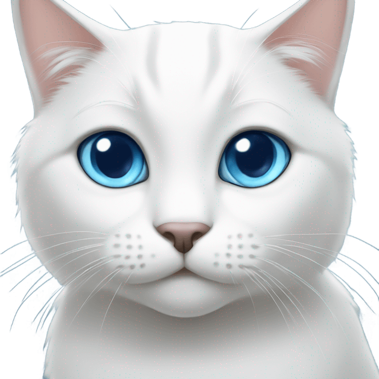 A white cat with blue eyes emoji